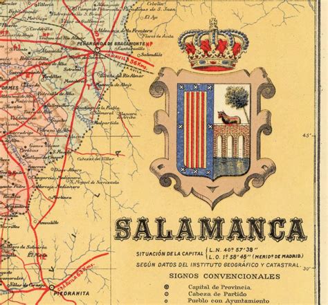 Old Map of Salamanca Region 1900 Vintage Map - VINTAGE MAPS AND PRINTS