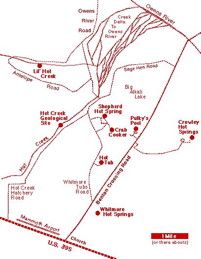 Mammoth Lakes Hot Springs Map