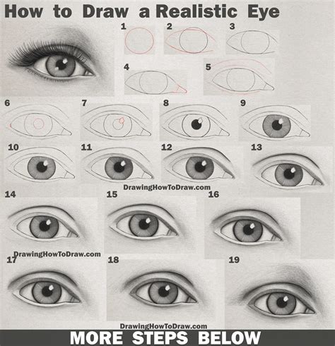 How to Draw an Eye (Realistic Female Eye) Step by Step Drawing Tutorial ...