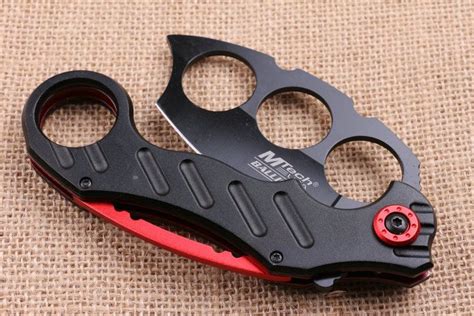 Cold Steel 219 Knuckle Duster Pocket Knife Folding Blade 7CR17Mov Blade ...