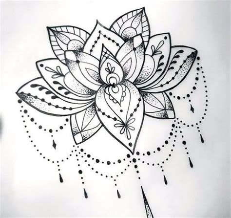 Gorgeous and elegant dotwork lotus for women. Style: Dotwork. Color ...