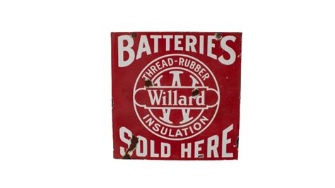 Willard Batteries Double-Sided Porcelain Sign at Kissimmee 2021 as M438 ...