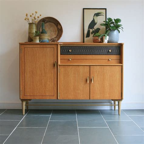 Mid Century Vintage Oak Sideboard – Mustard Vintage