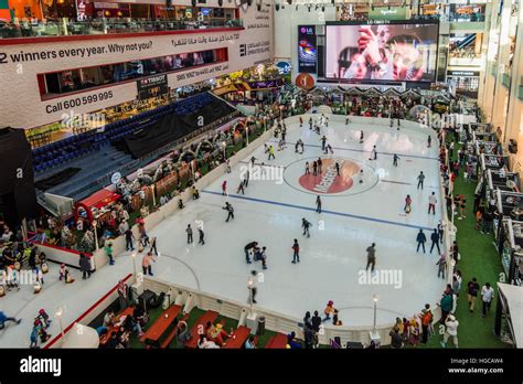 Dubai Ice Rink at Dubai Mall shopping mall, Dubai, United Arab Emirates ...