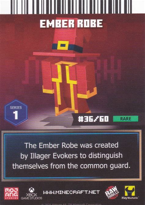 Minecraft Dungeons Arcade Series 1 Card 36 Armor: Ember Robe (Foil ...