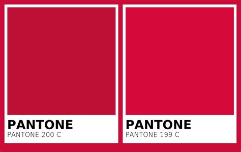 Color PANTONE 200 C vs PANTONE 199 C Side By Side