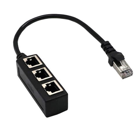 RJ45 Ethernet Splitter Cable, TSV RJ45 1 Male to 3 X Female Port LAN ...