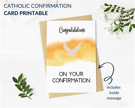 Confirmation Card Catholic Print Confirmation Gifts for Boys Girls ...