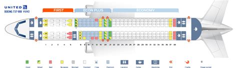 Seat map Boeing 737-900 United Airlines. Best seats in plane