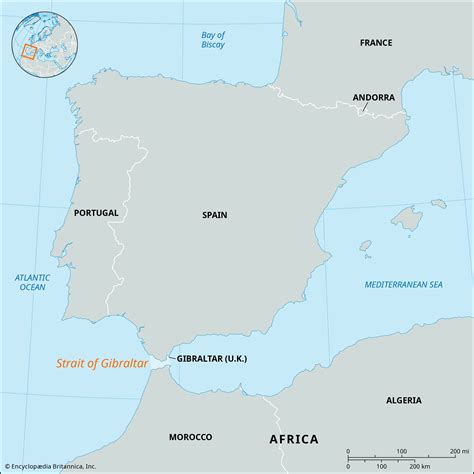 Strait Of Gibraltar Political Map