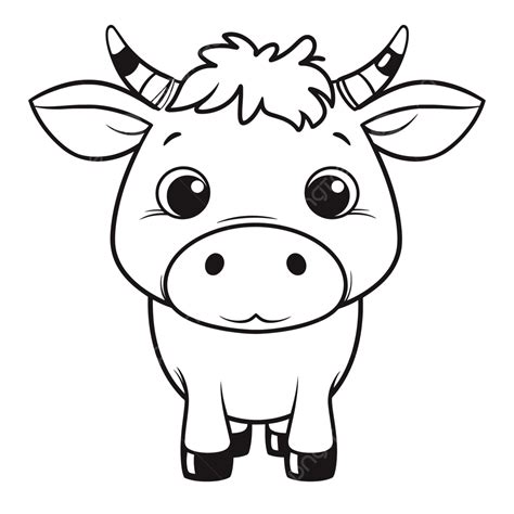 Cute Cow Coloring Page Outline Sketch Drawing Vector, Cow Drawing, Wing ...