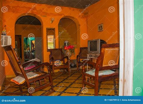 Traditional Local House with Cuban Interior. Cuba Stock Image - Image ...