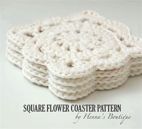 Ravelry: Square Flower Crochet Coasters pattern by Henna Huczkowski