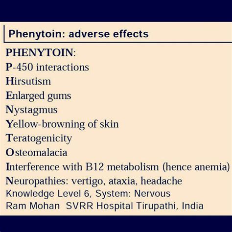 Phenytoin adverse effects. | Nurse practitioner school, Nursing school ...