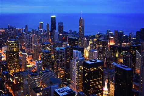 Chicago Nighttime Skyline Photograph by Kyle Hanson - Pixels