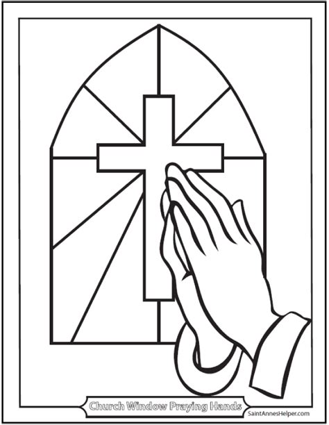 Church Praying Hands Picture ️+ ️ Praying Hands With Cross Coloring