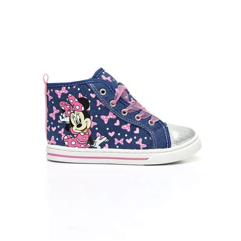 Josmo - Disney Minnie Mouse Glittery Hearts Character High-Top Sneakers ...