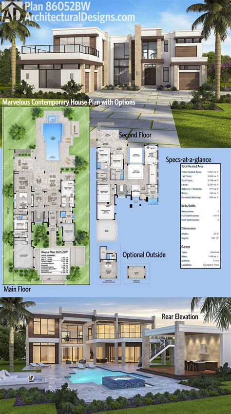 Plan 86052BS: Marvelous Contemporary House Plan with Options | Casa de ...