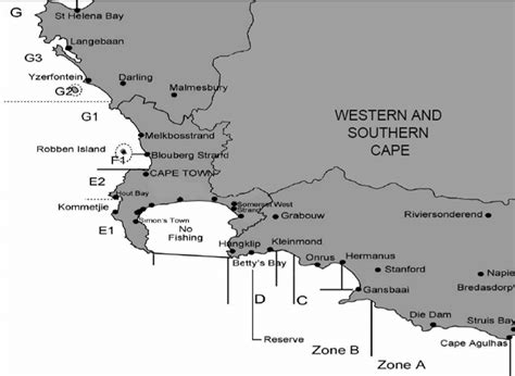 5: A regional map of the Western Cape coastline depicting the seven ...