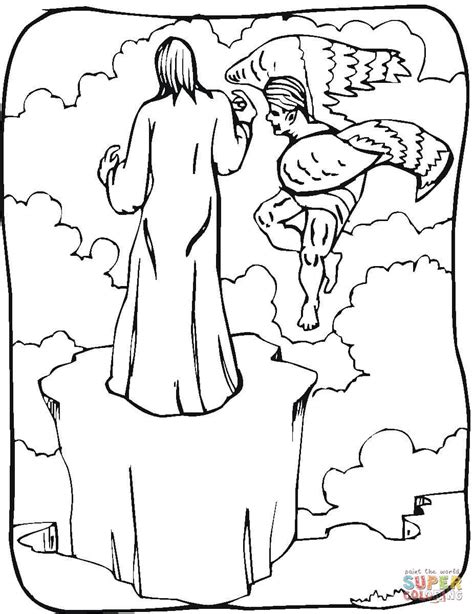 Jesus Tempted In The Desert Coloring Page Coloring Pages