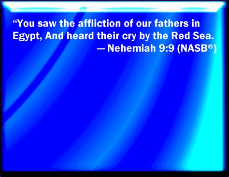 Nehemiah 9:9 And did see the affliction of our fathers in Egypt, and ...