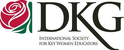 the dkg logo with a rose on it