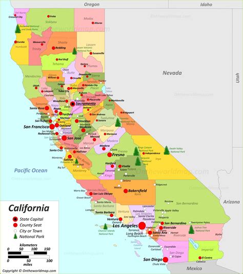 Map Of Cities In California - Vector U S Map