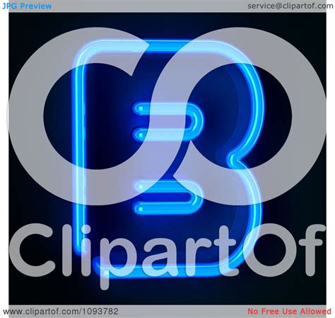 Clipart Blue Neon Capital Letter B - Royalty Free CGI Illustration by ...