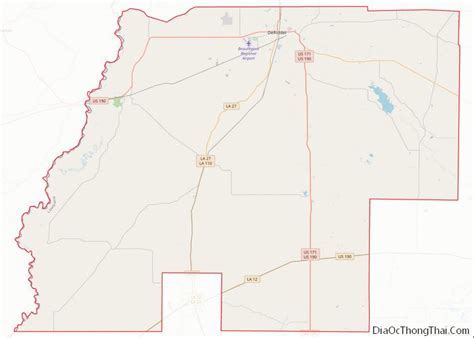 Map of Beauregard Parish, Louisiana - Thong Thai Real