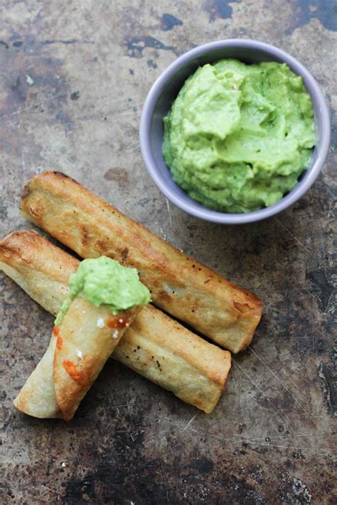 Black Bean Flautas with Avocado Dipping Sauce Recipe