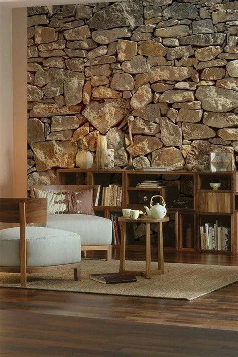 45 Unique Interior Ideas with Natural Stone Wall | Stone interior ...