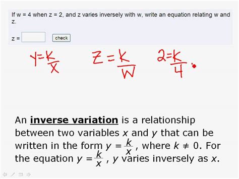 Write an Equation for Inverse Variation - YouTube