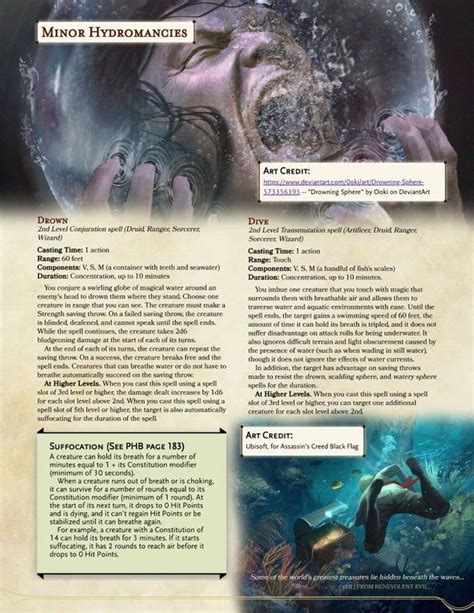 Dive & Drown: Two 2nd-level spells for Hydromancers | Dungeons and ...