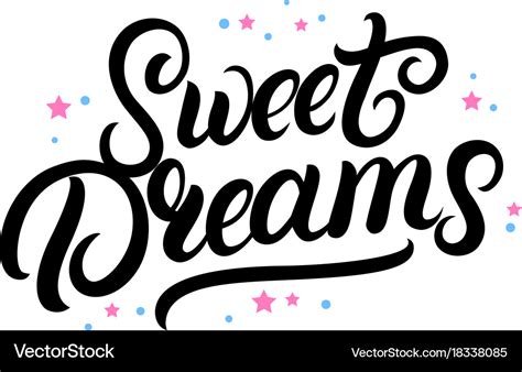 Sweet dreams hand written lettering with stars Vector Image