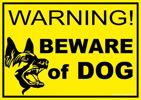 Beware Of Dog Printable Sign