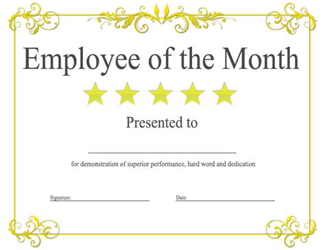 employee of the month award modern employee of the month award ...