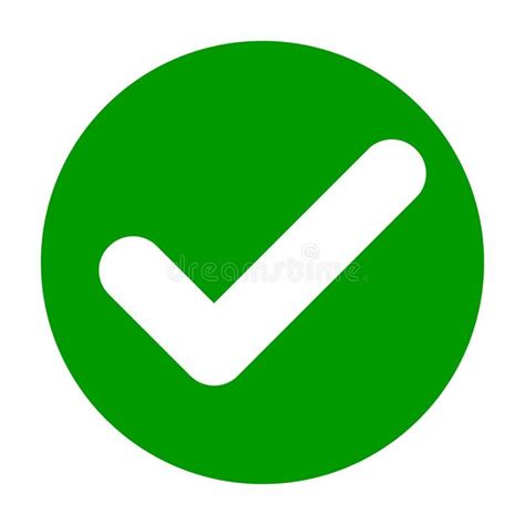 Flat round check mark green icon, button. Tick symbol isolated on white ...