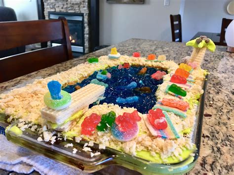 [Homemade] Beach Party Cake with Jell-O water! | Food, Party cakes ...