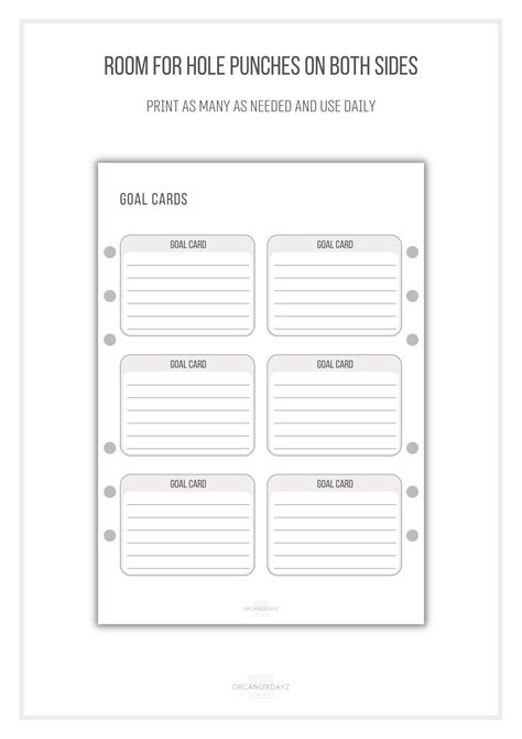 Goal Cards Goal Setting Printable Goal Card Motivation Cards Manifest ...