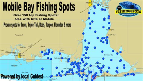 Mobile Bay Fishing Spots for GPS - Alabama - Gulf Coast Fishing Spots