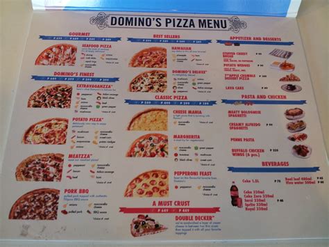 Domino's Pizza Near Me Printable Menu