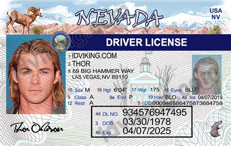 Free editable nevada drivers license template - polerocks