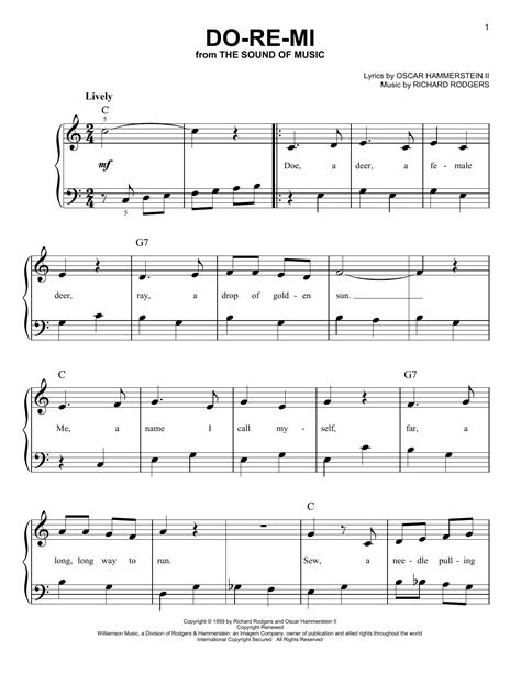 Do-Re-Mi sheet music by Rodgers & Hammerstein (Easy Piano – 87892)