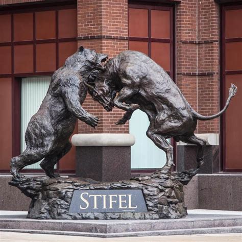 Large Wall Street Bull Bear Statue For Sale - SevenTreeSculpture