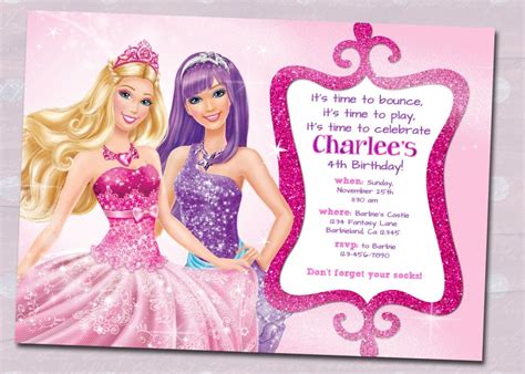 Barbie Birthday Invitation Templates