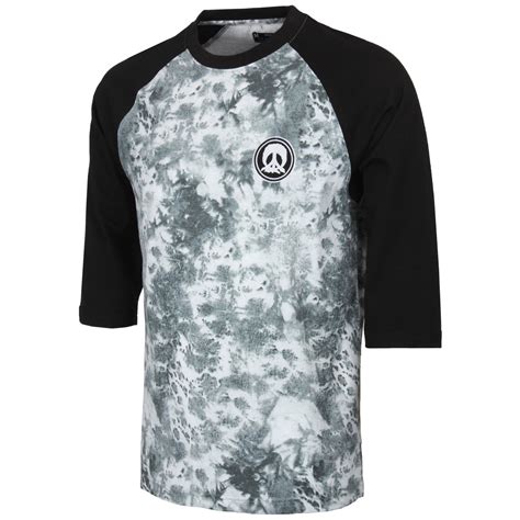 Gnarly Clothing Raglan Team Dye 3/4 Length T-Shirt Black Snowboarding ...