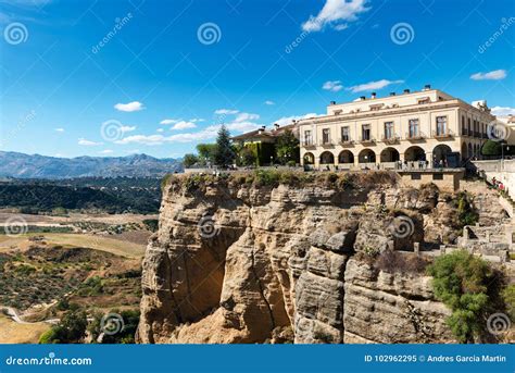 Parador in Ronda, Spain stock image. Image of bridge - 102962295