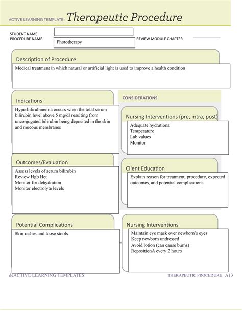 ATI Template-Phototherapy OB maternity - deACTIVE LEARNING TEMPLATES ...