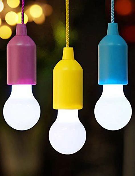 New Colorful Light Bulb Chandelier Portable LED Pull Cord Light Bulb ...