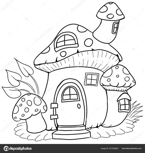 House Key Coloring Page Mushroom House Coloring Pages Print Image | The ...